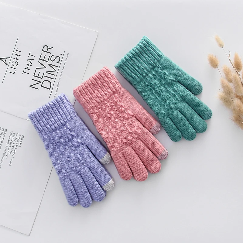 Зимние женские перчатки оптом, женские перчатки на флисе, красочные женские перчатки для девушек