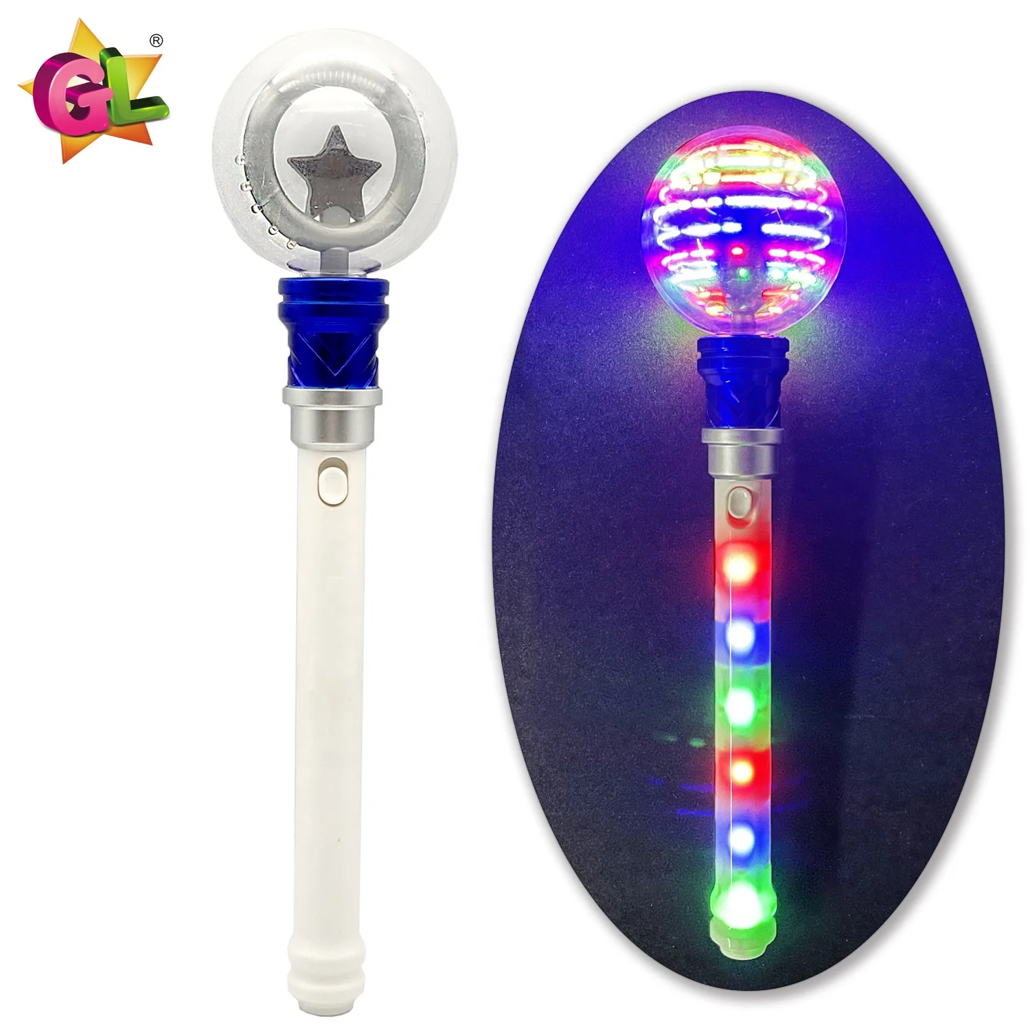 Light up toys light up spinning magic ball wand magic show spinner toy light up magic ball toy wand for kids