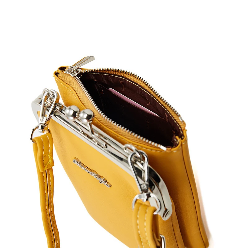 2021 high quality women mini shoulder bag  fashionable phone pouch with long straps