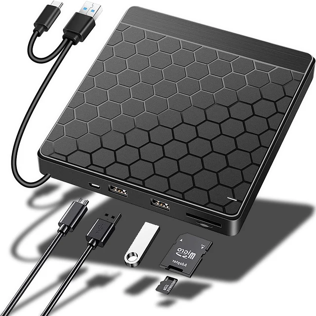 For Laptop Desktop Compatible with Win11 and Mac System External DVD Drive Optical Drive USB 3.0 Portable Drive