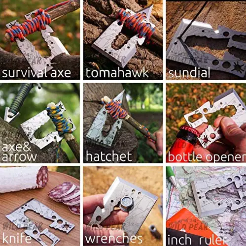 outdoor survival axe  tool card with survival guide insure your life