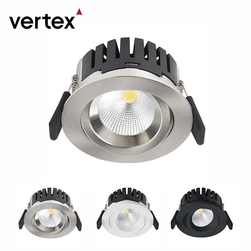 Indoor Different Colors Shell COB Recessed Ceiling LED Down Light Flicker Free Anti-Glare 8W Round COB Downlights