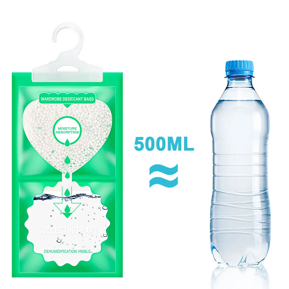 Hot Sale Moisture Absorber Bags (5 Pack) & Odor Eliminator OEM Hanging Wardrobe Dehumidifier Bags For Clothes Keep Dry