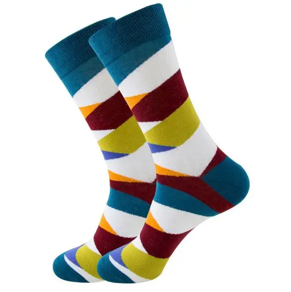 High quality man sweat happy Colorful feet socks, quality wholesale  striped socks