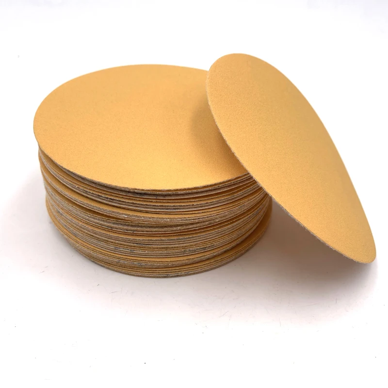 Abrasive Tools Aluminum Oxide Hook And Loop Sand Paper Yellow Color Sanding Paper Discs For Automotive Industry