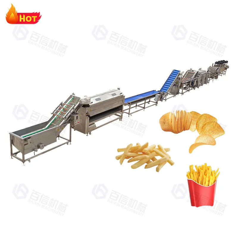 Baixin Advanced Technology Frozen French Fries Processing Line Fully Automatic French Fries Potato Chips Production Line