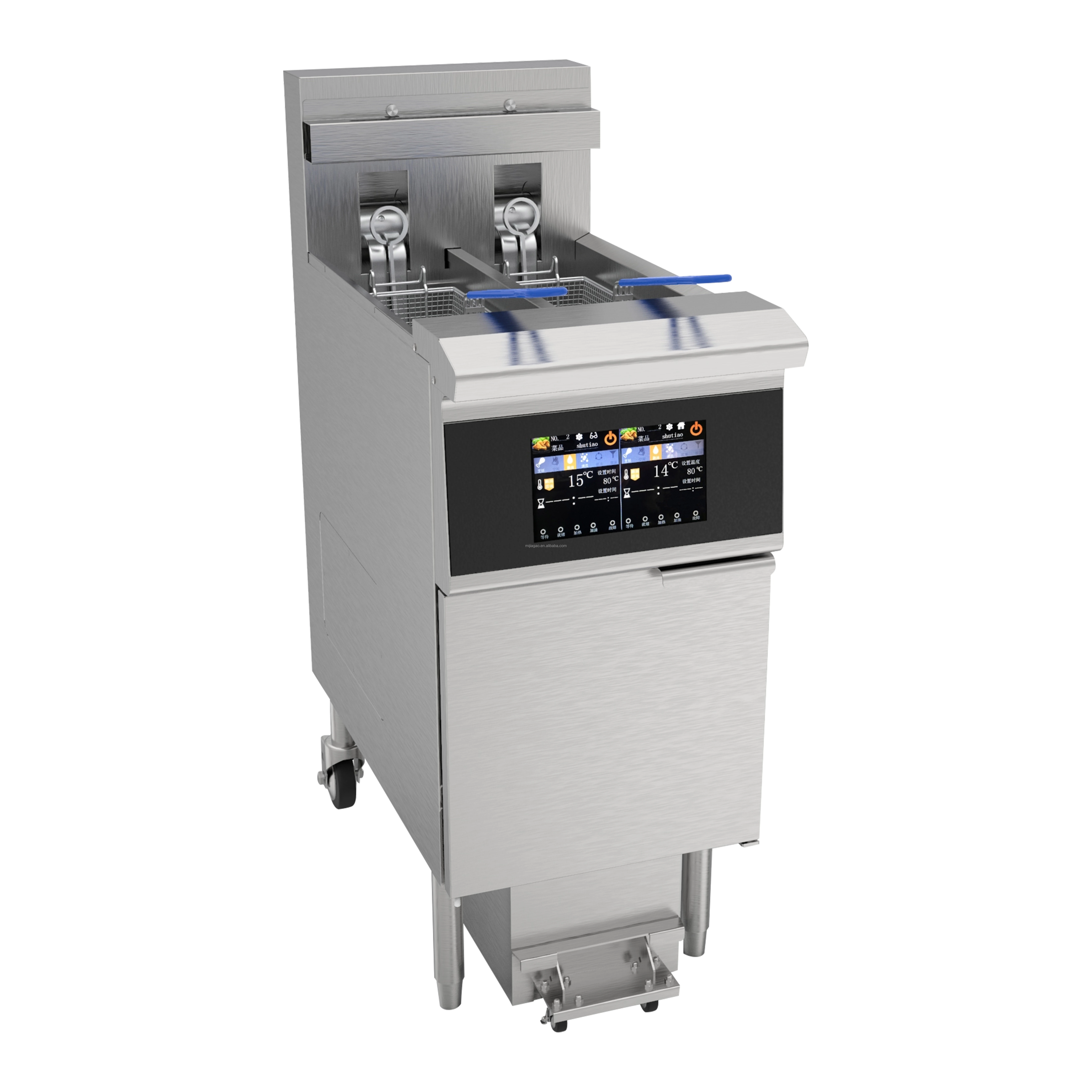 KFC Fast Food Restaurant High-performance Open fryer Chicken Fryer double basket chips frying machine