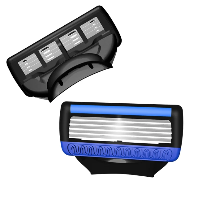 High quality 5 five stainless steel blade razor with open design cartridges and lubricant strip