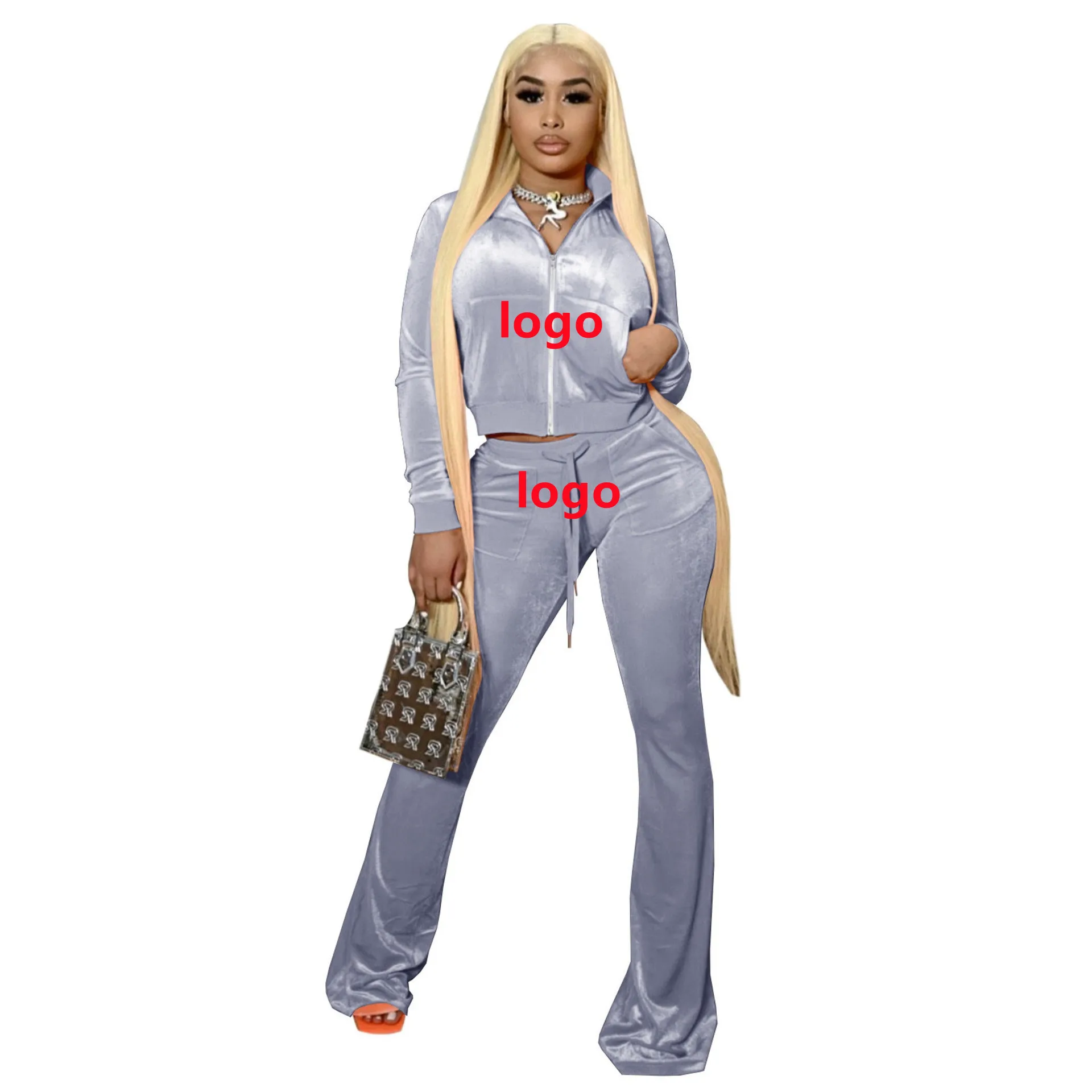 custom logo two piece set velvet  sweatsuit women pants set women s track suits  pajamas  sweatsuit customize sweat suit women