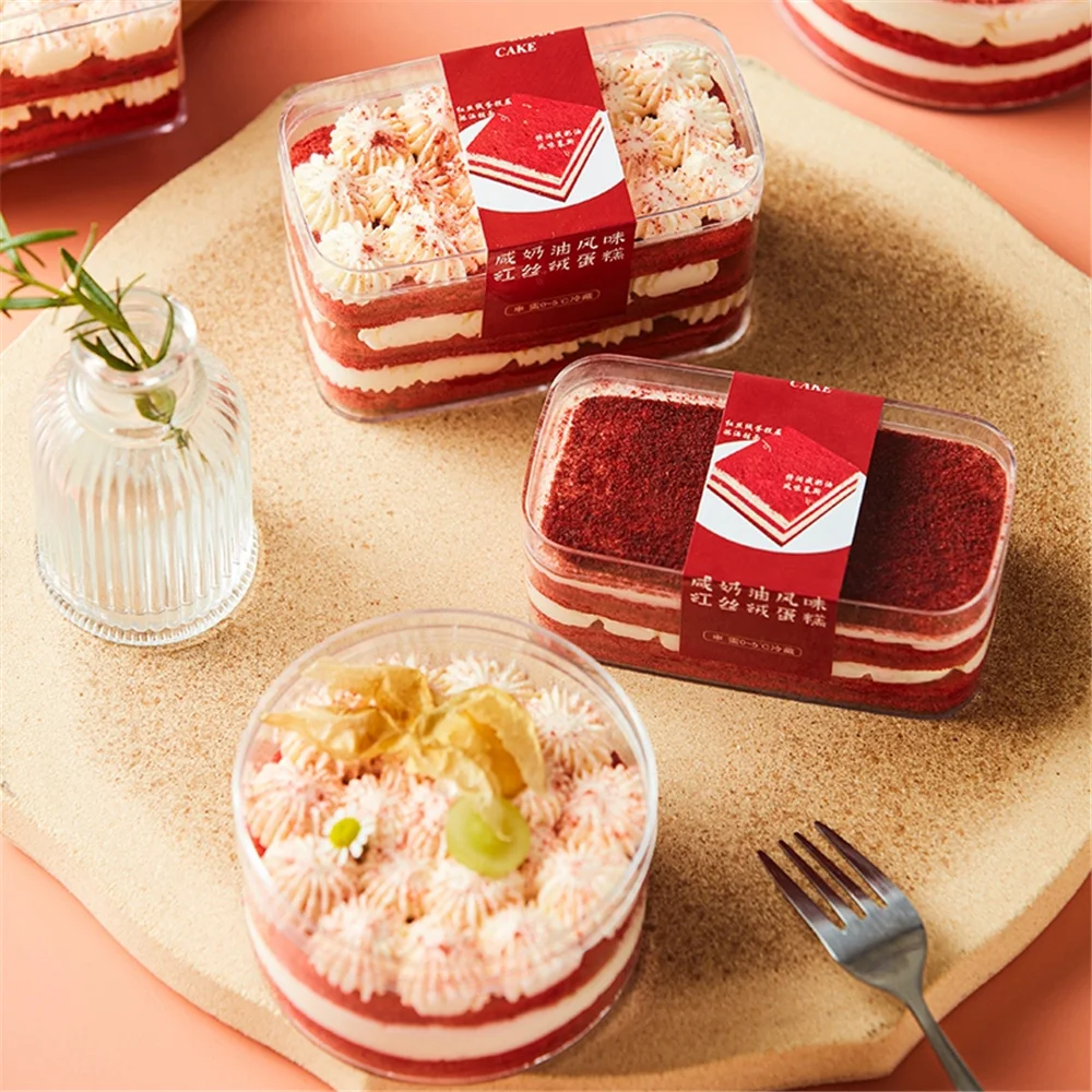 Factory wholesale cheesecake boxes clear transparent pastry boxes cake PET plastic cookie container