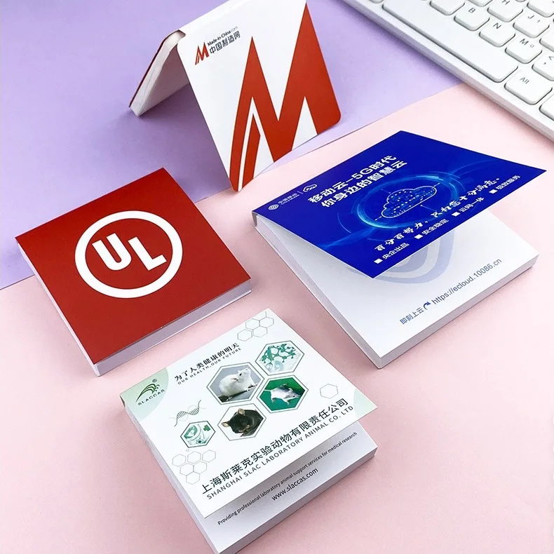 Custom Logo Printed Soft Cover Memo Pad, Promotional Gift Office Pocket Sticky Notes Notepad