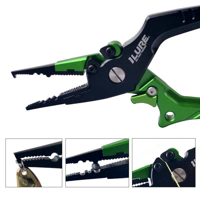 Whwolesale Fishing Pliers 15cm 95g Aluminum Alloy Fishing Tackle Hook Recover Cutter Line Split Ring Fishing Tool