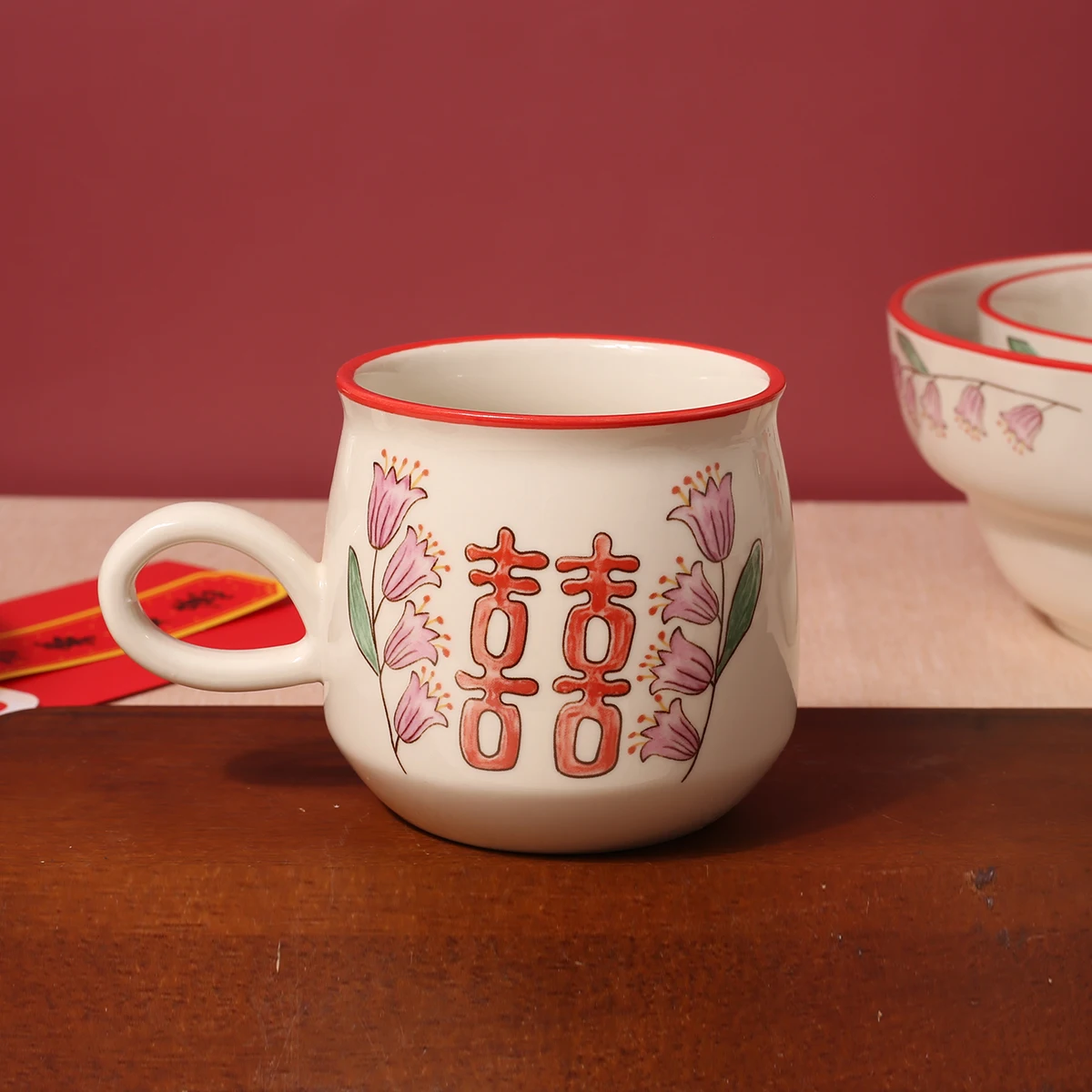 Wholesale Ceramic Dinnerware Pate Set Chinese Retro Stoneware Tableware And Pot For Wedding