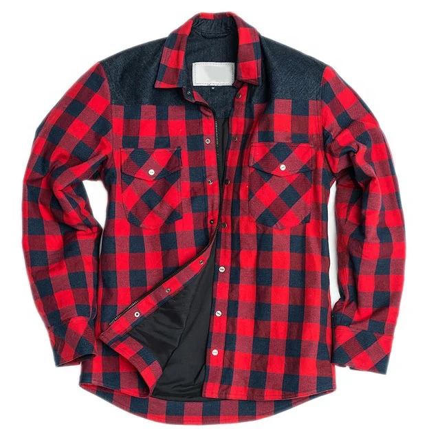 Custom Design Motorcycle Rider Jeans Shirt Men Biker Fashion Causal Upper Style Shirt with armored CE Protective Rider Shirt