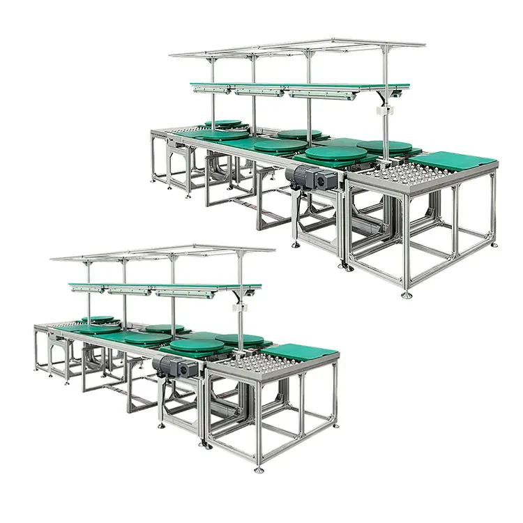 Langle Production Conveyor Systems Speed Free Flow Chain Line Assembly System for Pallet Transfering