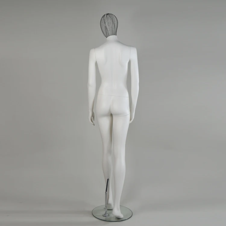 Factory direct sales standing woman mannequin fiberglass female full body mannequin with iron wire head for cloth store display