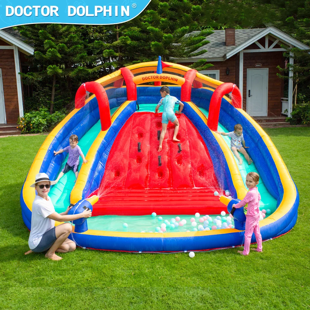 Doctor Dolphin Commercial Party Kids Climb Happy Play Ball Pool Water Slide Inflatable House Bouncing House