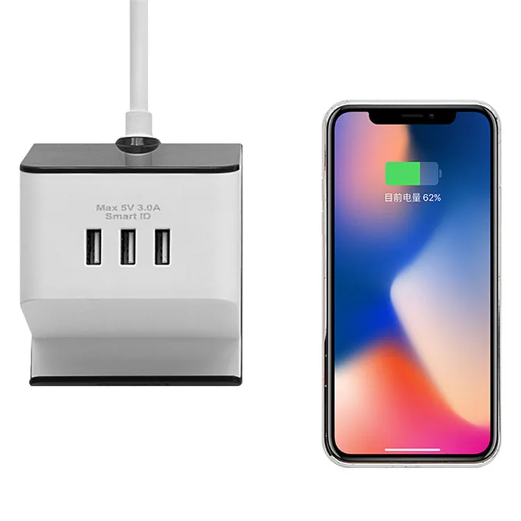 
Small Moq Desktop 2 Outlet Electrical Surge Protector Usb Multiple Charger Cube With Phone Holder Power Strip 