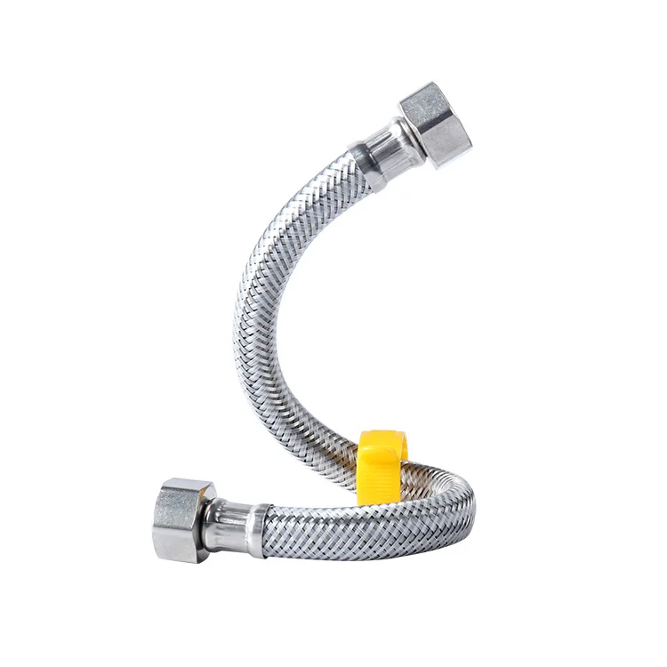 High Quality Hose Pipe Toilet Bathroom 304 Flexible Chromed Stainless Steel Flexible Braided Hose