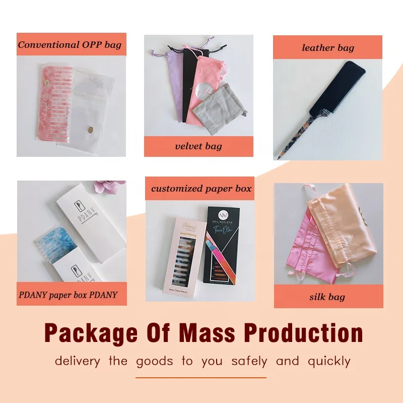 PDANY мини-расческа для укладки волос на заказ кармашка из ацетата целлюлозы с широким зубом индивидуальным логотипом женщин детей