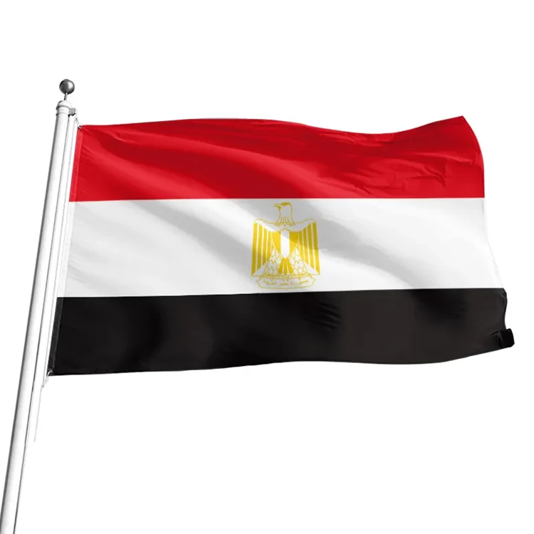 3X5 Ft No MOQ Ready To Ship 100% Polyester Egypt Flag