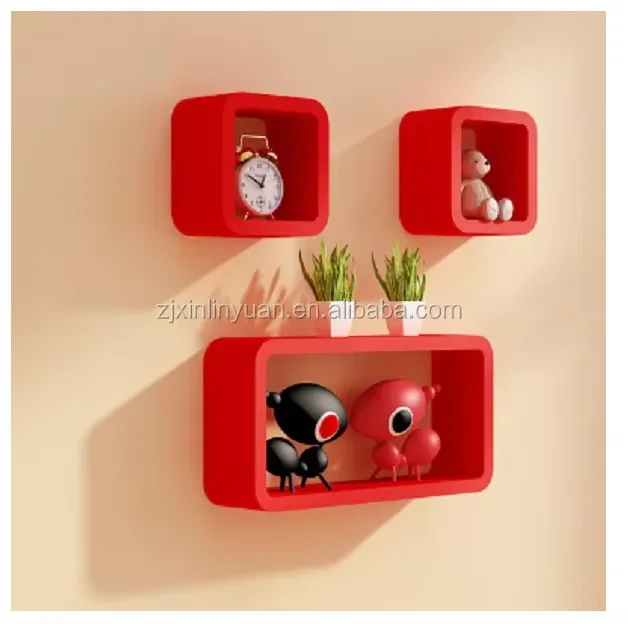 Home Decorative Wall Book Cube Living Room MDF Floating Display Shelf