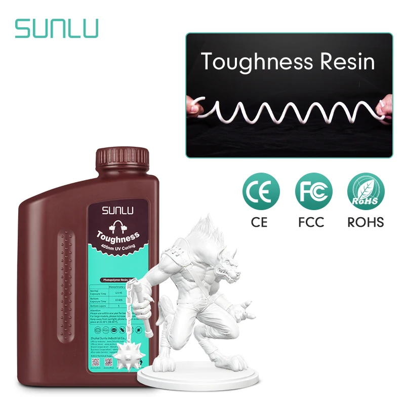 SUNLU resin photopolymer photosensitive resin 405nm 0.5kg 1kg white hight toughness resin