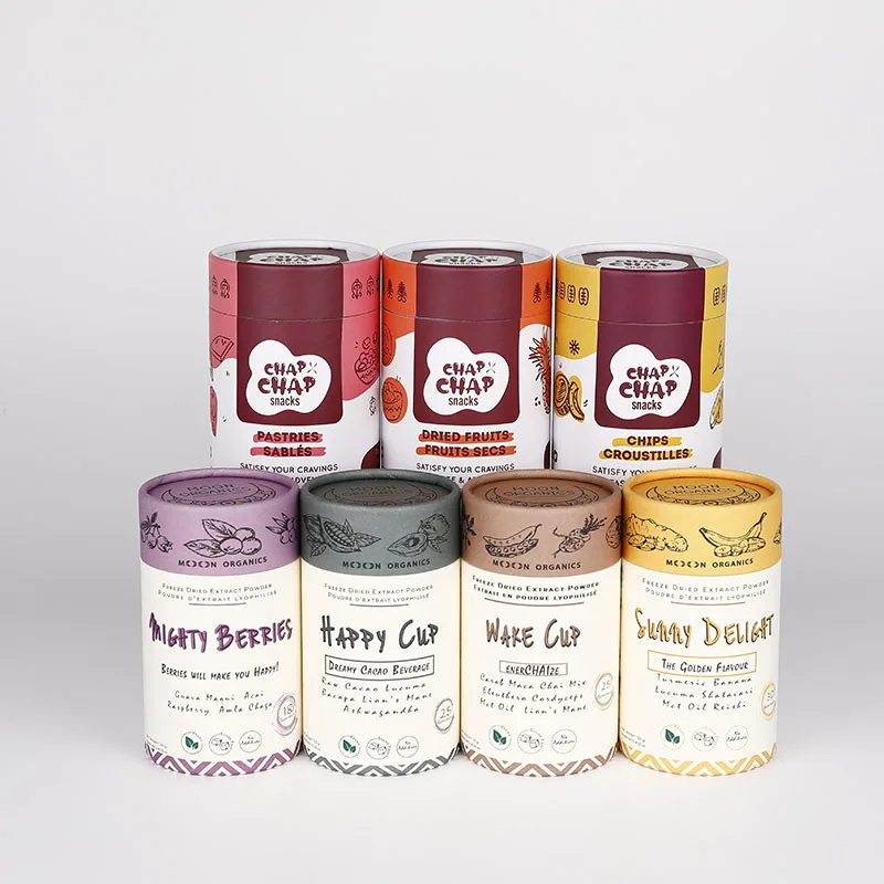 Custom recyclable food grade paper tube packaging for powder