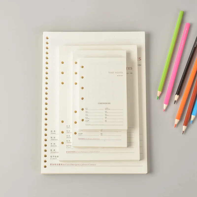 Wholesale Luxury Writing Notebook File Folder Bookbinding 100gsm Paper with High-Level Custom 100 200 500 Sheets with Ring Hole