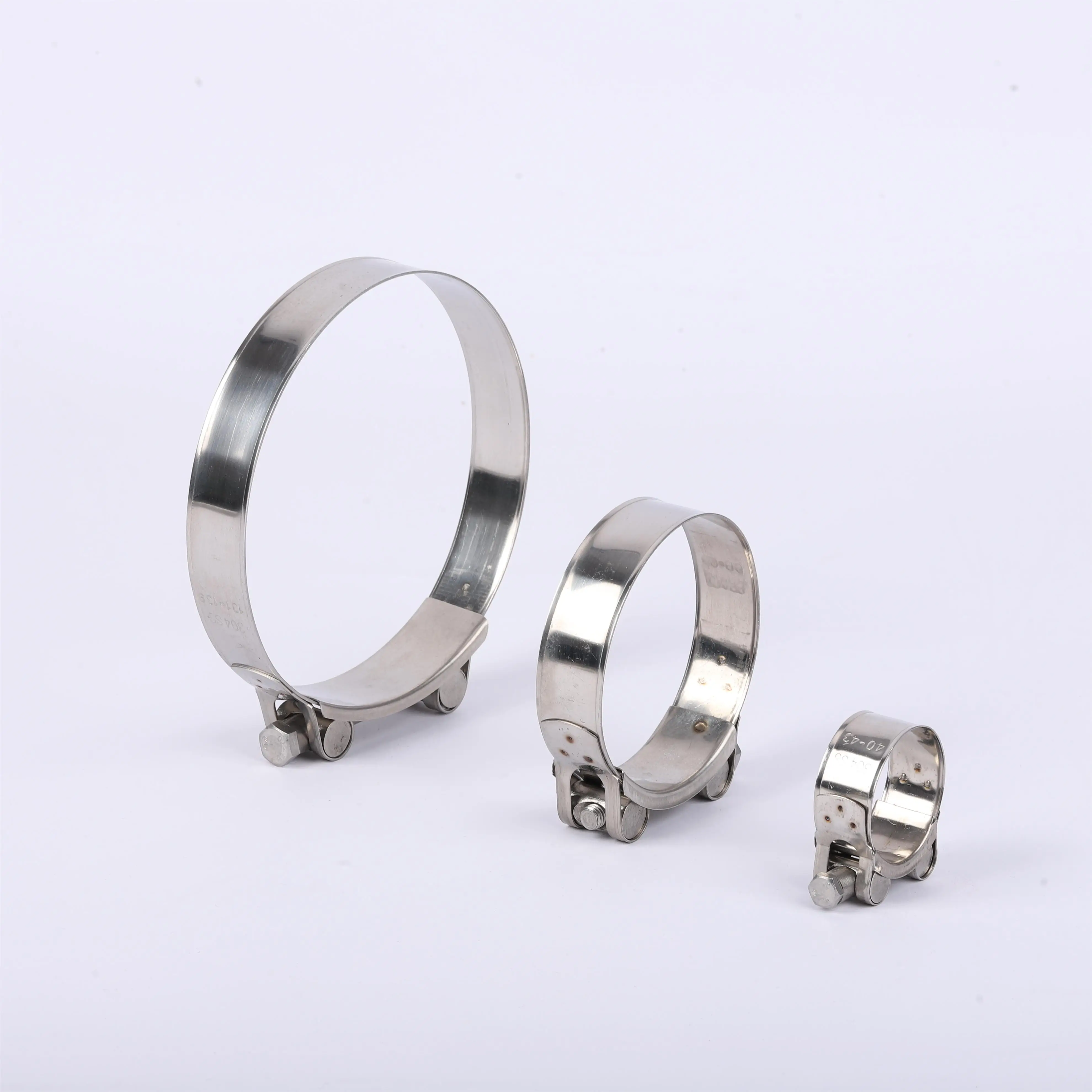 Stainless Steel 201 304 316 adjustable heavy duty strong hose clamp bolt clamps throat hoop robust pipe clamp