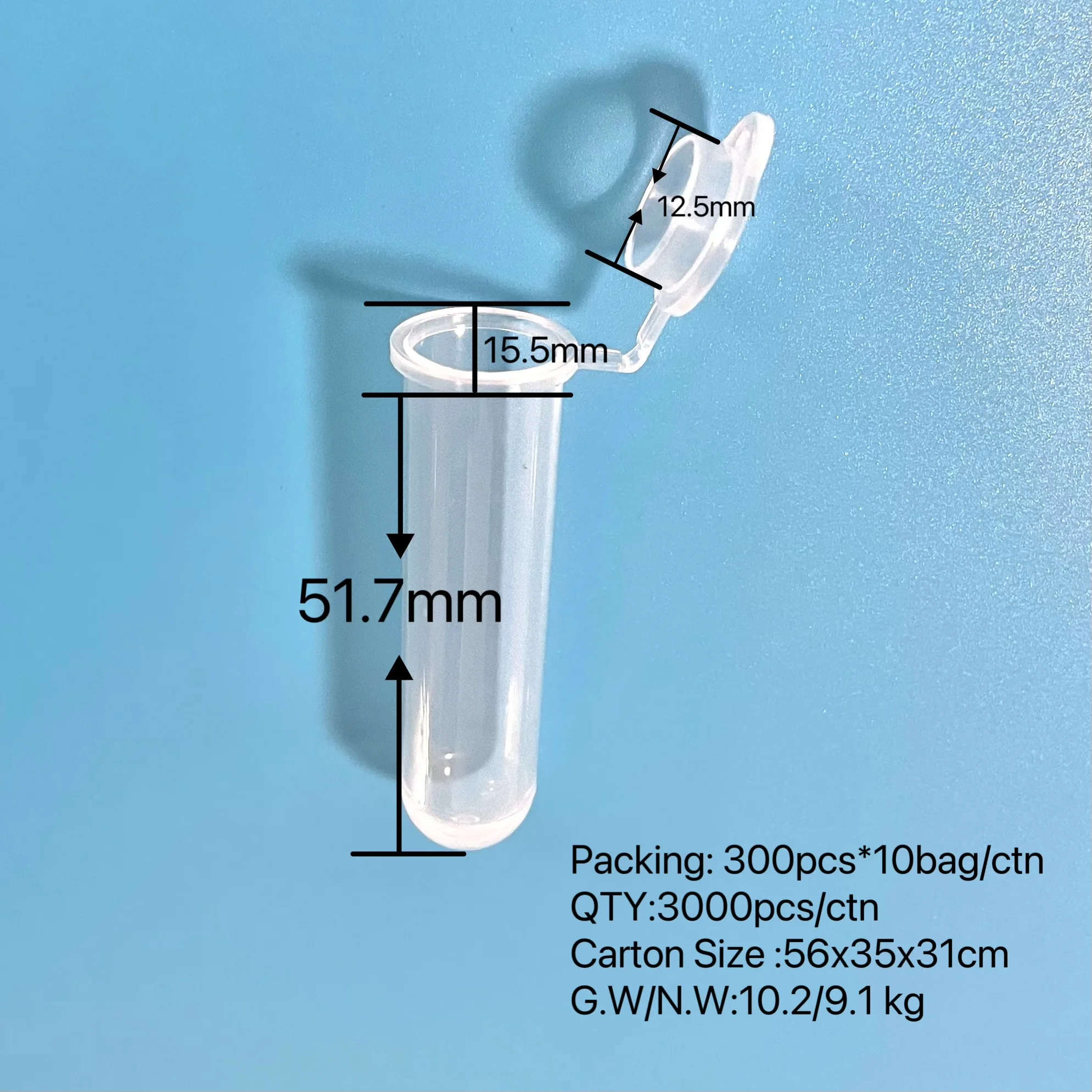 AICOR лабораторная Одноразовая Медицинская Пластиковая пробирка 5 мл, 5 мл