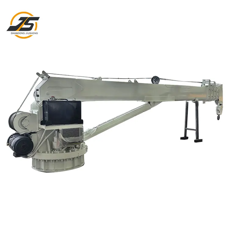 HOT Marine Fixed Boom Crane Hydraulic Elevating Deck Shipping Crane For Floating Crane