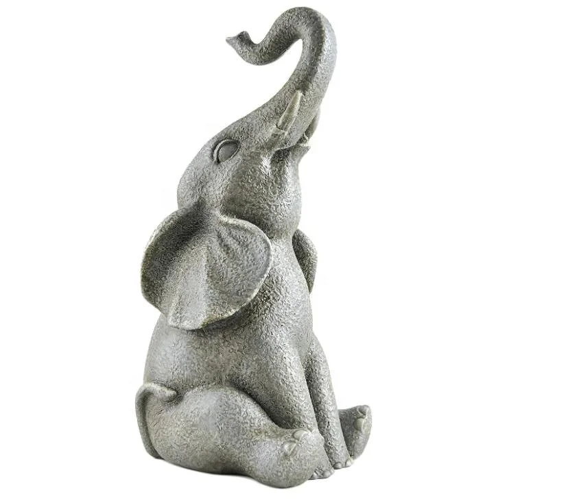 Home Decor Good Luck Elephant Statue with Raised Trunk Elephant Figurine Mother Gift