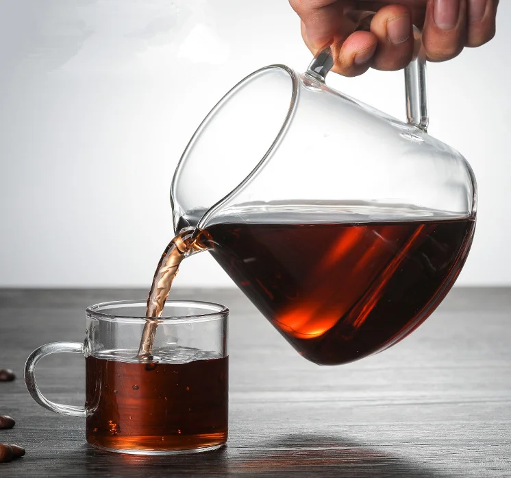 Home use coffee and tea tool high borosilicate 400ml 650ml coffee share pot glass server pot