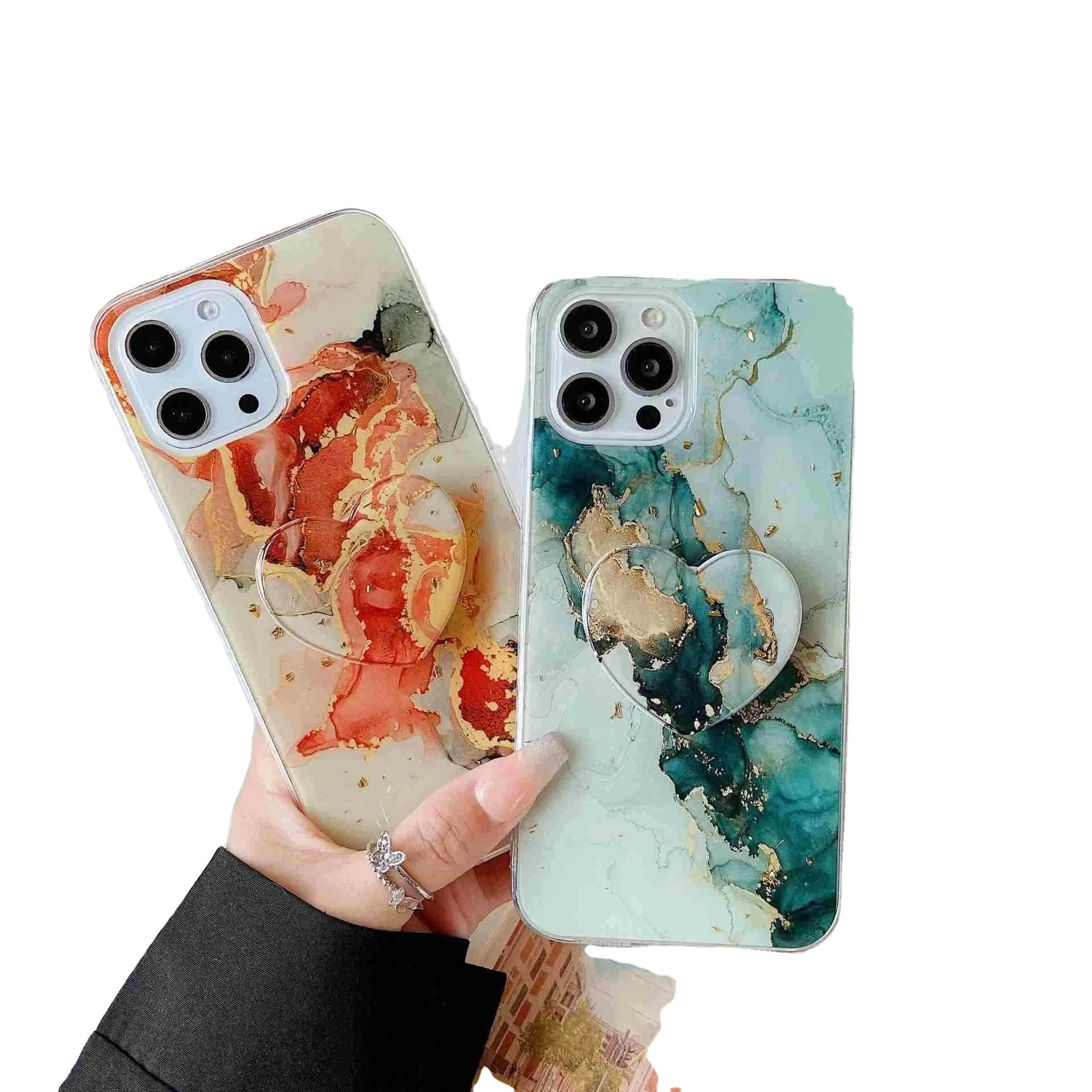 Mobile Phone Bags 2023 Good Selling  Epoxy phone case for iphone case 14 13pro max soft gold foil flower  rainbow leopard