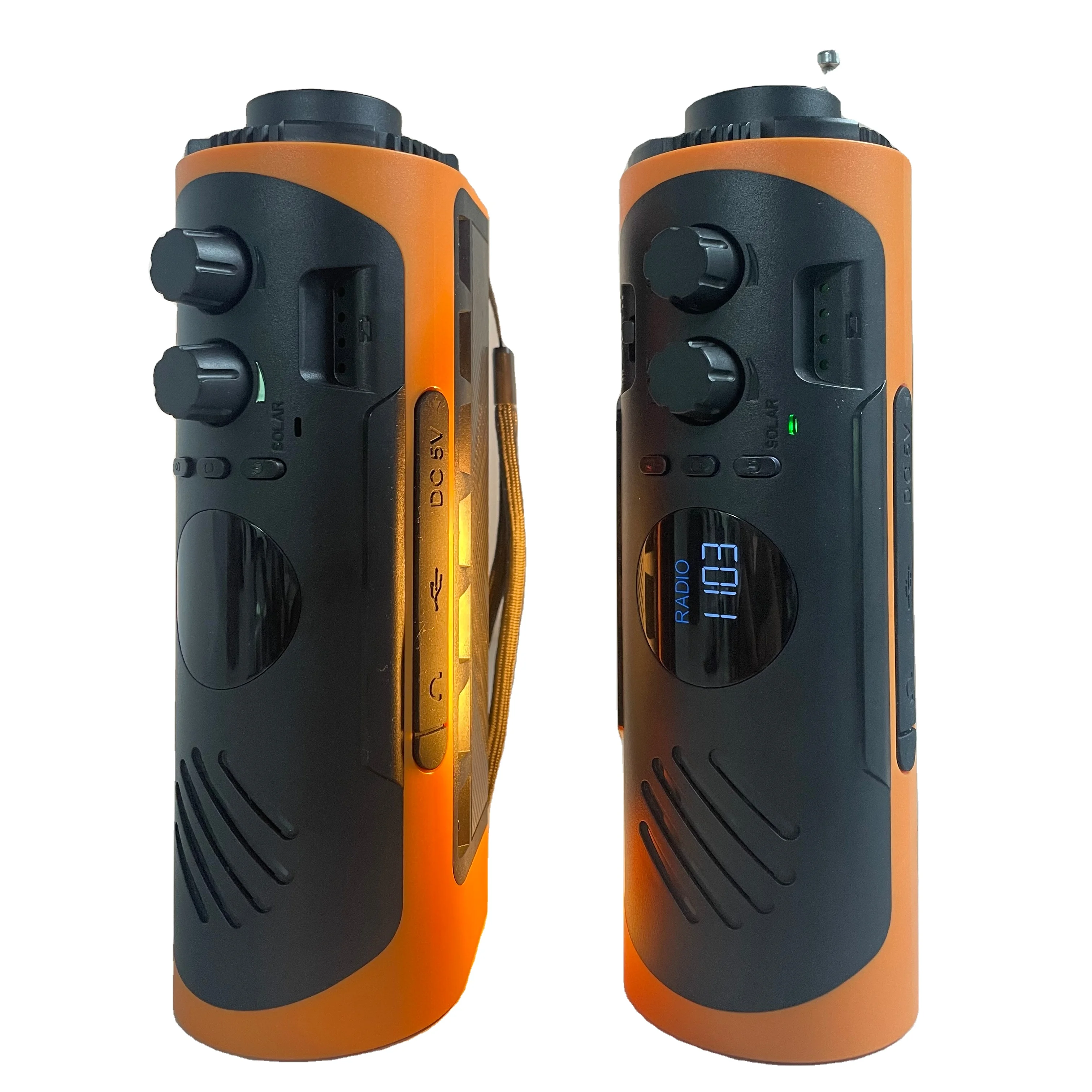 emergency solar radio hand crank weather fm am radio portable rechargeable solar display