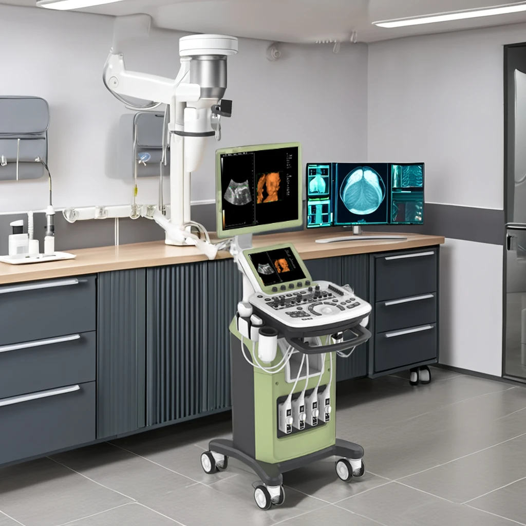 ZONCARE Medical Ultrasound Instruments 4D Trolley Ultrasound Scan Color Doppler Diagnostic System Veterinary Ultrasound Machine