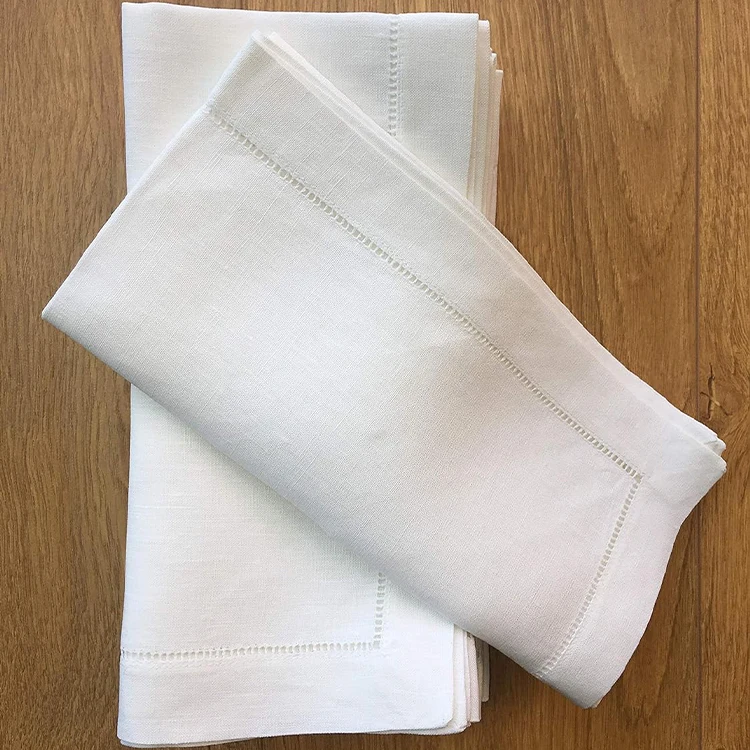 Servilletas De Lino Personalised Hemstitch Monogrammed Linen Napkins Wedding Custom Embroidery Linen Embroidered Cocktail Napkin