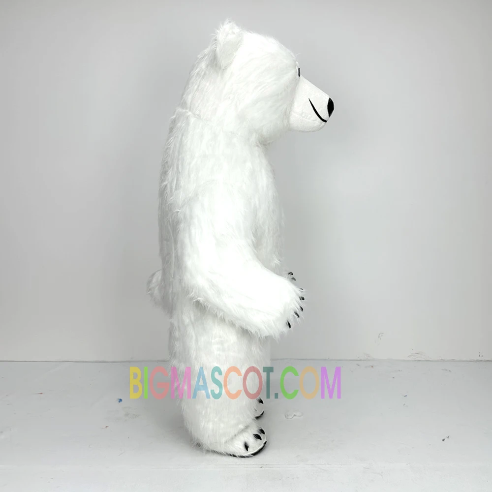 Commercial Unisex Inflatable White Polar Bear Mascot Costume for Amusement & Cosplay Parties for Adults