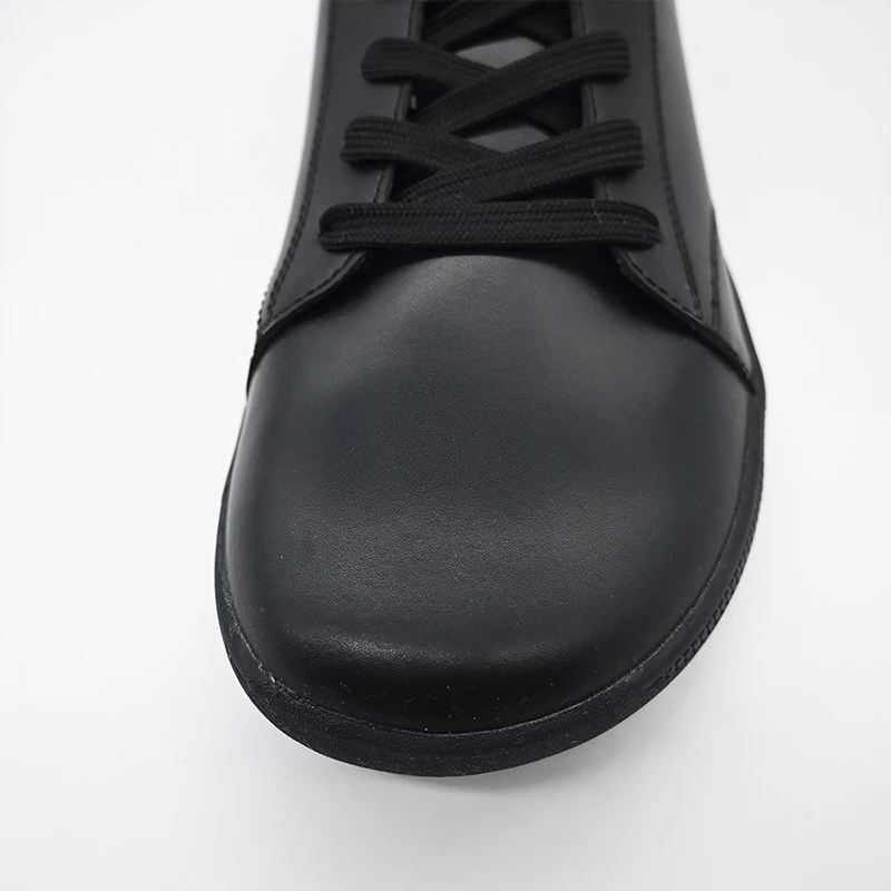 Lace Up Formal Black Minimalist Barefoot Shoes Men Customized LOGO Soft Synthetic Leather Flat Shoes