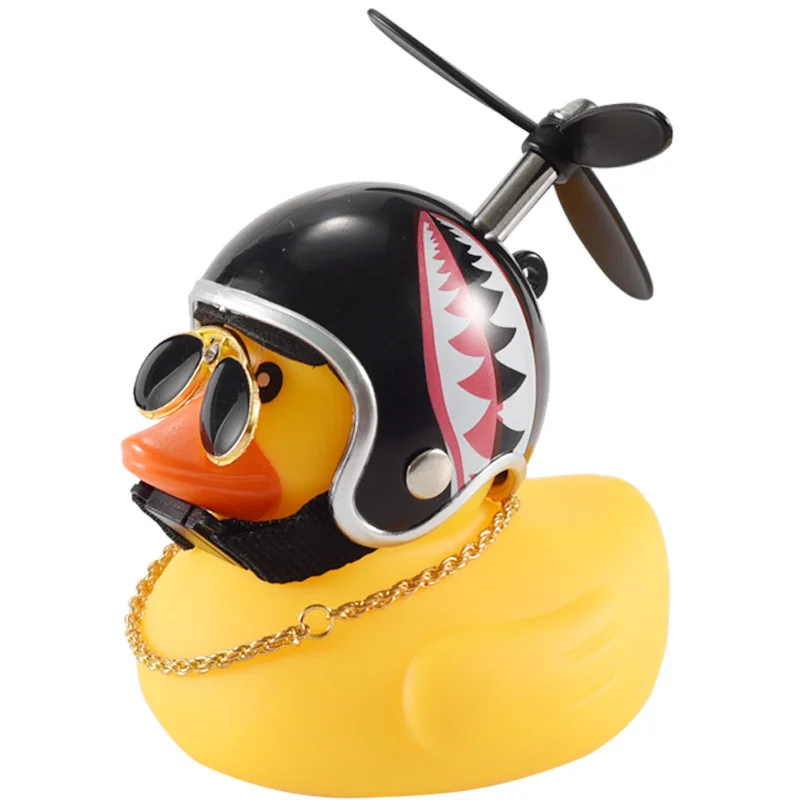 Kid Gift Cartoon Helmet Glasses Necklace Helmet Little Yellow Duck Center Console Rearview Mirror Decorative Ornaments