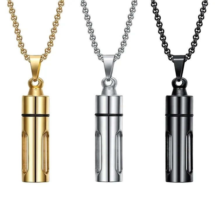 Creative Design Openable Perfume Bottle Necklaces Women 316 Stainless Steel Pendants