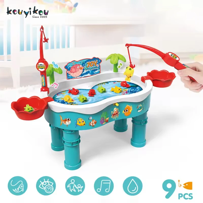 KYK Детский интерактивный Монтессори 2 человека магнит рыбалка игрушки игровой стол с музыкой