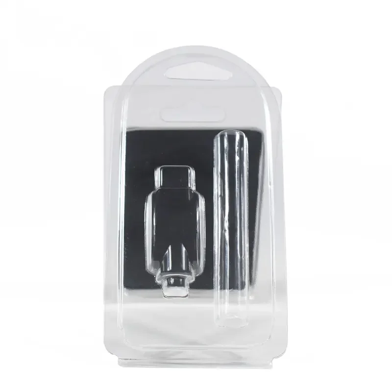 Custom shape PET transparent clamshell packaging battery blister packs with Euro slot