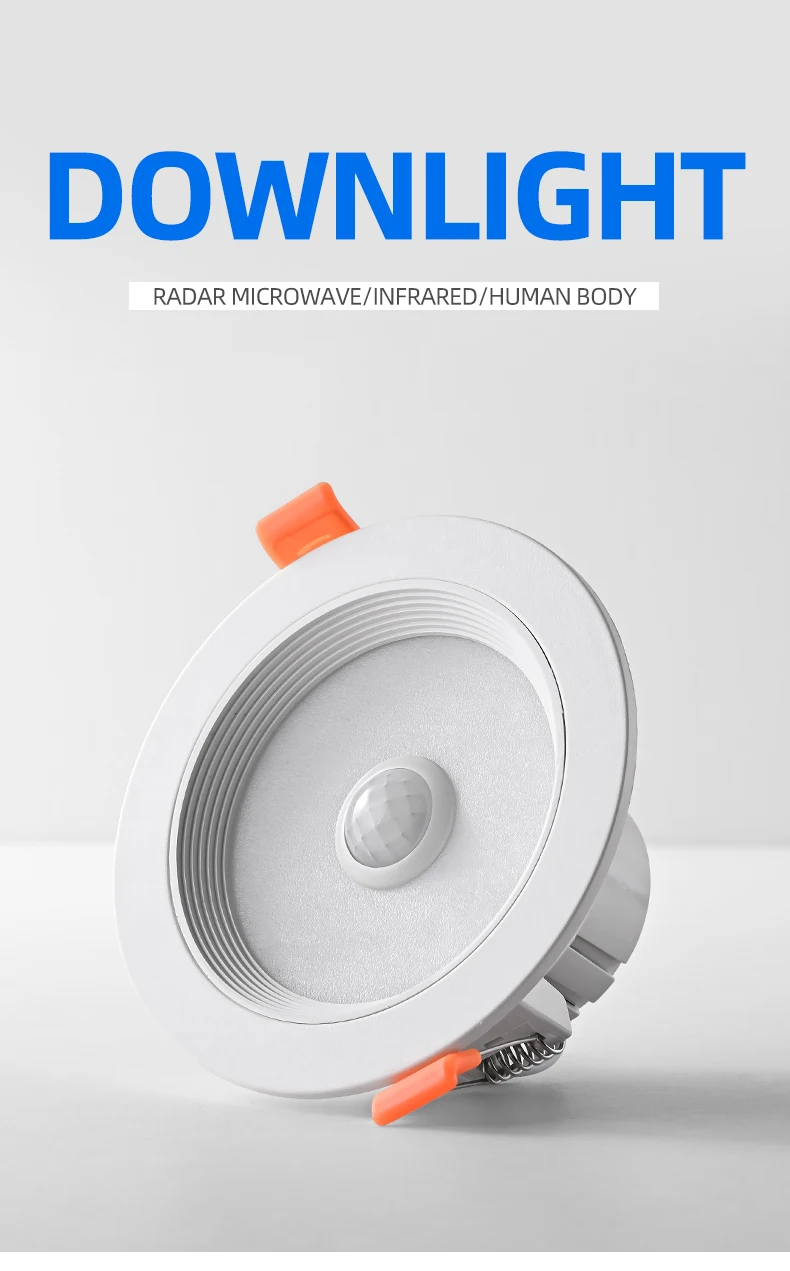 High Quality Indoor Night Motion Radar Sensor Down Light Human Body Infrared Induction Down Lights