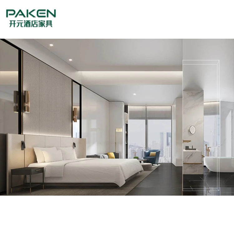 Modern 5 Star Hilton Complete Wooden King Size Bed Guest Room Furniture Hotel Bedroom Sets