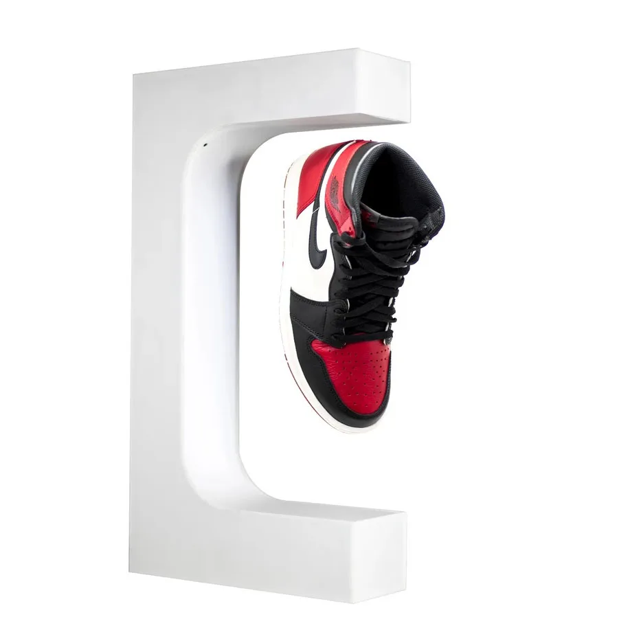 Floating shoes racks electromagnetique display tray magnetic top magnetic levitating bottles