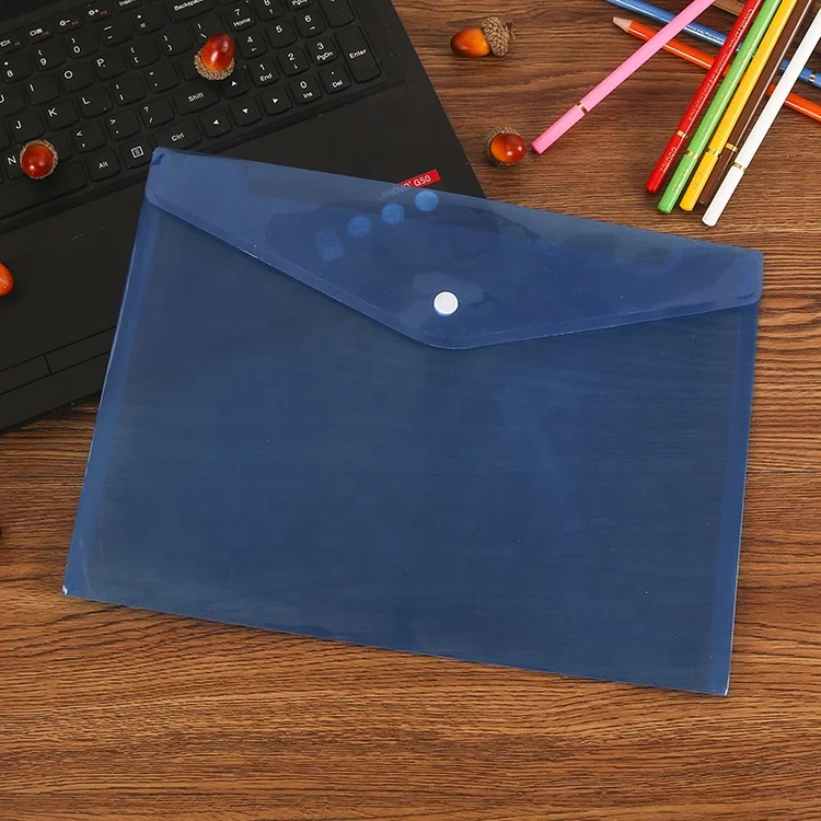 Factory design custom transparent plastic file bag folder pp document folder