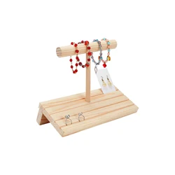 4-Slot Wood Earring Card Holder Bracelet Display Holder Retail Jewelry Display