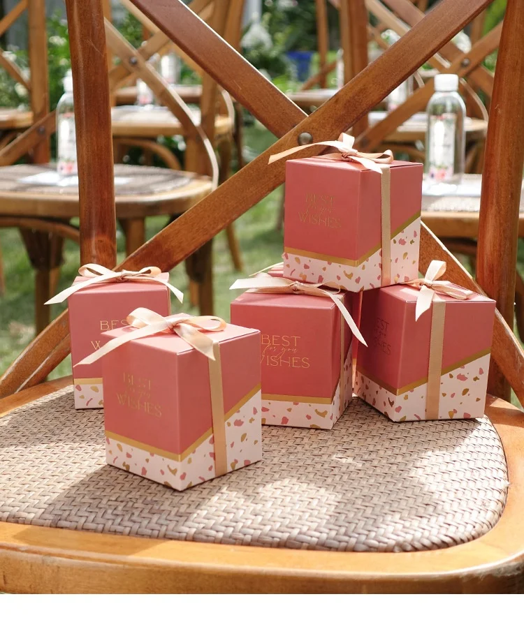 Custom Logo Quality Wedding Candy Box Baby Shower Gift Packing Bag Birthday Party Favor Decoration Supplies Best Wishes Boxes
